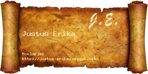 Justus Erika névjegykártya