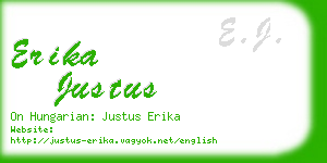 erika justus business card